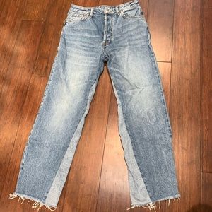 Free people high waisted cropped flare jeans